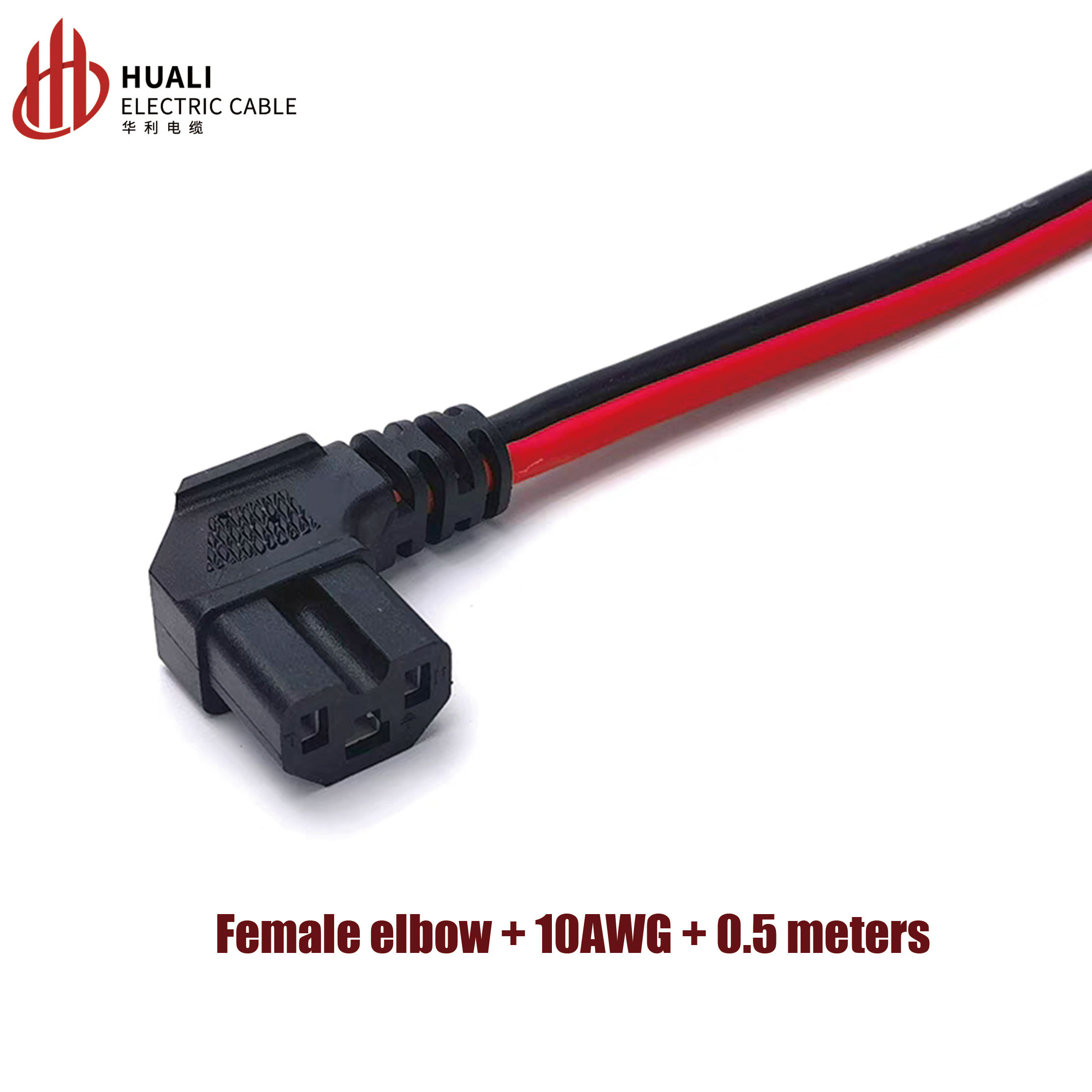 Codo hembra triangular + 10AWG + 0,5 metros