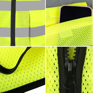 Chalecos Reflectantes CITICITY, Chalecos de Alta Visibilidad, Chaleco de Seguridad de Poliéster para Construcción, Malla Reflectante con Cremallera - Product Image 4