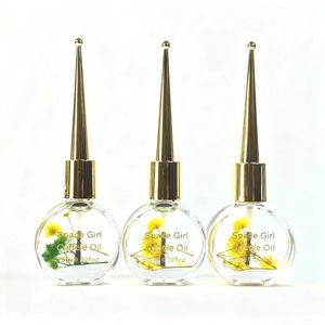 Huile pour cuticules avec logo personnalisé, soin des ongles à marque privée avec de vraies fleurs, traitement hydratant et nourrissant pour les cuticules 14ml - Product Image 2