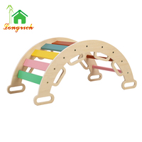 Planche d'équilibre en bois colorée en forme de U, arche d'escalade Montessori, balançoire pour enfants et tout-petits