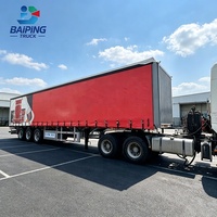Semi-remorque rideau en acier BAIPING TRUCK 3/4 essieux 40 pieds avec bâche PVC, 40 tonnes, tissu anti-déchirure, structure de châssis optimisée