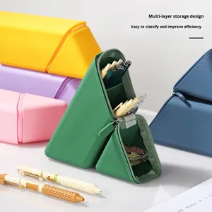 Large Capacity Silicone Pencil Case Soft Vertical Retractable Pencil Holder with <b>Stationery</b> Bag <b>Gift</b> for Girls - Product Image 2