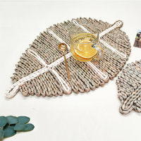 Set de table occidental en forme de feuille, isolant thermique renforcé, pour cuisine japonaise, anti-chaleur et antidérapant