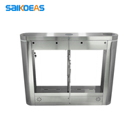 Barrera Abatible de Doble Carril SAIKOEAS, Torniquete de Control de Acceso de Acero Inoxidable 201 con Brazo Acrílico para Gimnasio y Supermercado