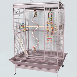 Jaula para Loros, Jaula Grande para Loros con Bandeja Extraíble, Percha y Ruedas para Loros Grises Africanos - Product Image 5