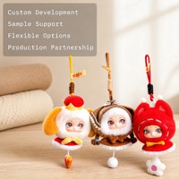 Porte-clés en peluche mignon, série Fairy Town, poupée en vinyle, breloque de sac à dos, figurine de collection, cadeau d'anniversaire, jouets en peluche tendance en gros