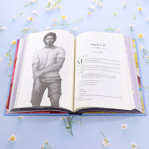 Blue Hardcover <b>Book</b> Printing Stenciled Edge Art <b>Books</b> Fiction Novel Printing Manufacturer Spot UV with Sprayed Edges - Product Image 1