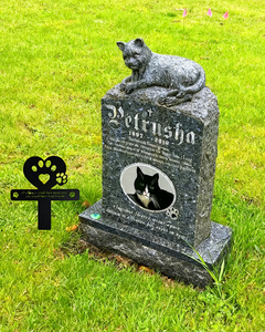 GILIWAY - Marcador de Tumba Personalizado de Metal para Mascotas, Perros y Gatos, Placa Conmemorativa Impermeable para Exteriores, Decoración de Cementerio Grabada Personalizada - Product Image 6