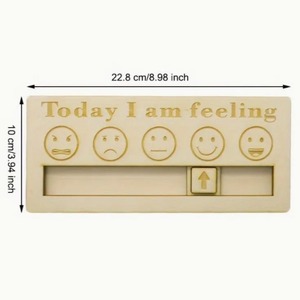 Letrero de Madera Plano 2D con Expresión de Emociones, <span class=keywords><strong>Hoy</strong></span> Me Siento con 5 Símbolos de Emociones, Decoración Educativa para Pared y Regalo Familiar - Product Image 2