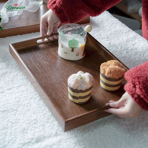 Plateau de service rectangulaire en bambou avec poignée Plateau décoratif durable multi-usage pour la restauration et la maison - Product Image 6