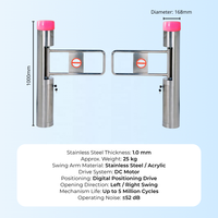 Portillon Pivotant Cylindrique Compact 168 mm avec Indicateur LED Intégré pour Contrôle d’Accès