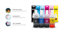 Tinta de Recarga Compatible con Trendvision L805 L130 L810, a Base de Agua CMYK, para Eco Tank L, para Impresión por Transferencia
