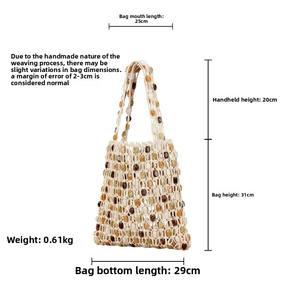 Nouveau <span class=keywords><strong>sac</strong></span> à main pour femme de grande capacité, style vintage européen et américain, avec un design tissé à la mode et des perles - Product Image 5