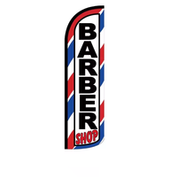 Drapeau de plage personnalisé Drapeau de plumes d'extérieur Barber Shop Drapeau de plage imprimé avec logo personnalisé