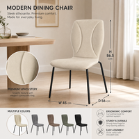 Chaise de salle à manger ergonomique moderne en cuir PU, rembourrée, avec pieds en métal noir, pour restaurant et hôtel, directement de l'usine