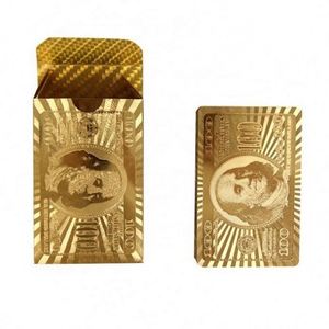 Custom Golden Poker <b>Table</b> Games High Quality Waterproof Gold-Foil Plated Playing <b>Cards</b> - Product Image 1