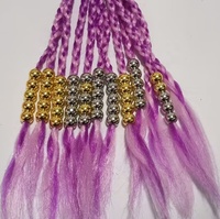 Perles pour Cheveux Or Argent pour Tresses Synthétiques Accessoires de Décoration Bijoux pour Tresses d'Enfants Perles Rastas Cheveux 10x12mm