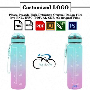 WSY967 Custom Logo Printed Gradient Promotion Corporate Activity Business Gift <b>Plastic</b> Cups Reusable BPA Free Sport Water Bottle - Product Image 2