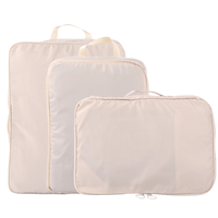 Ensemble organisateur de vêtements de voyage 3 pièces avec logo personnalisé de haute qualité chariot à bagages cubes d'emballage de compression