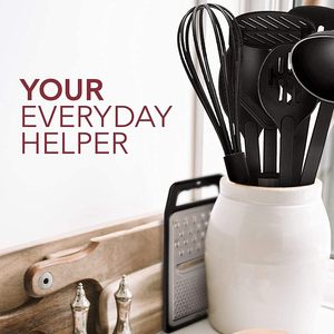 Ensemble de 24 ustensiles de cuisine en nylon et acier inoxydable avec poignées résistantes à la chaleur, compatibles lave-vaisselle, pour usage domestique - Product Image 5