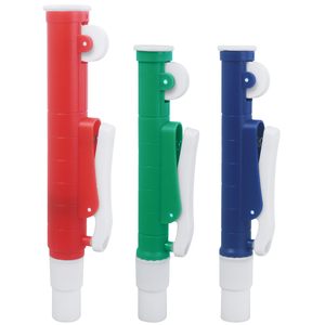 Pompes à pipettes manuelles 2 ml bleues, 10 ml vertes, 25 ml rouges, haute précision, pour pipettes jetables en plastique et en verre - Product Image 1