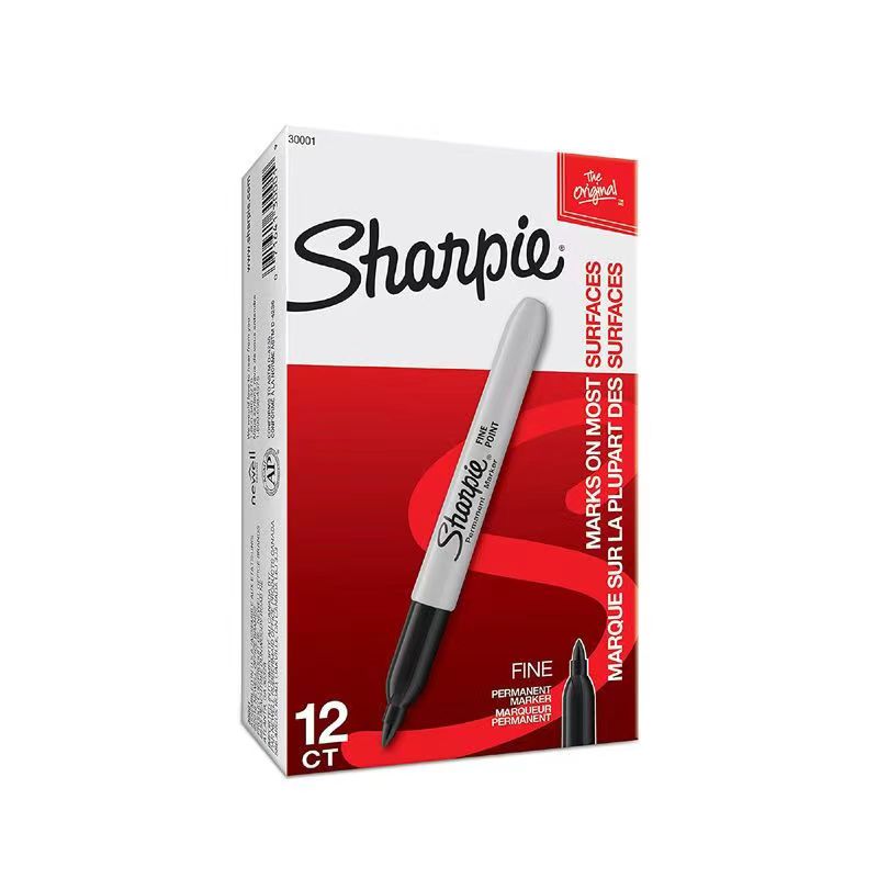 İşaretleyiciler Sharpie SAN-30001 İnce nokta kalıcı siyah renk 12/paket