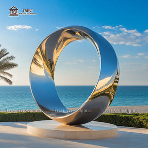 Escultura Decorativa Abstracta de Metal, Estatua de Mobius de Acero Inoxidable, Famosa Escultura TREVI para Exteriores - Product Image 3