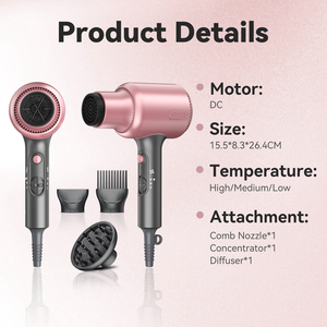 Sèche-<span class=keywords><strong>cheveux</strong></span> professionnel 1600W puissant moteur à courant continu sèche-<span class=keywords><strong>cheveux</strong></span> à vent chaud et froid avec concentrateur - Product Image 6