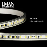 Tira de luces LED Flexible, tira de luz de 10cm/corte de PVC de alta tensión con diseño IC, 100LED/m 11W 2835