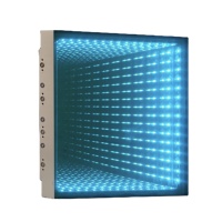 Plancher de danse LED 3D Infinity MOKE avec panneaux en verre trempé RGB pour mariages, fêtes et événements