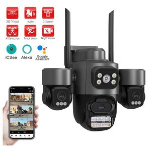 2025 3 Objektive Icsee-Kamera AI Bewegungs erkennungs alarm Doppel objektiv IP PTZ Tele camera Wifi Nvr Icsee Login Camera Security - Product Image 1