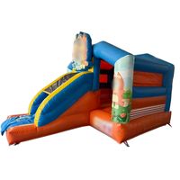 Nouvelle conception, structure gonflable combinée 5m*3.4m*2.9m en PVC pour extérieur avec toboggan, maison gonflable intérieure pour enfants avec toboggan rebondissant