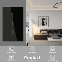 Interrupteur tactile intelligent Tuya WIFI 120V standard US, style carré, IP65, avec icônes, compatible avec la commande vocale via application