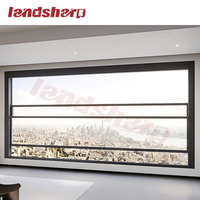 Landsharp Fenêtre élévatrice électrique intelligente avec télécommande Fenêtre verticale coulissante à double vitrage Fenêtre en aluminium intelligente