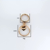 Lot de porte-clés vintage en métal avec anneau plat et étiquette cœur pour peluches et poupées, durable et résistant à l'usure