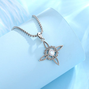 Changda <span class=keywords><strong>buena</strong></span> <span class=keywords><strong>suerte</strong></span> Wicca mujer piedra lunar <span class=keywords><strong>brujas</strong></span> nudo joyería colgante collar - Product Image 5