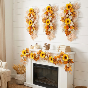 FUYI Artificial Maple Vine With Sunflowers And <b>Leaves</b> For Indoor Outdoor Autumn Thanksgiving <b>Decorations</b> - Product Image 4