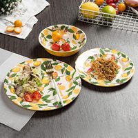 Service de table de luxe spécial citron, ensemble d'ustensiles de cuisine personnalisés en mélamine