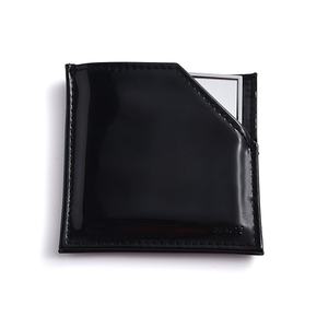 Brand Name Unique Gold Acrylic LOGO Metal Square Single Side Pocket <b>Mirror</b> With PU Pouch - Product Image 5