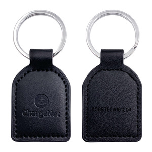 Porte-clés en cuir RFID personnalisé en gros d'usine, porte-clés en cuir NFC avec logo décalé - Product Image 1