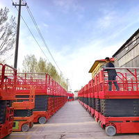 Plateforme de travail aérienne mobile hydraulique à ciseaux automatique à batterie, hauteur de travail 10m-12m, élévateur à ciseaux