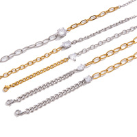 Bracelet chaîne en acier inoxydable avec breloque zircon pour femme, haut de gamme, empilable, tendance, marque FANKE, bijoux inaltérables pour anniversaire