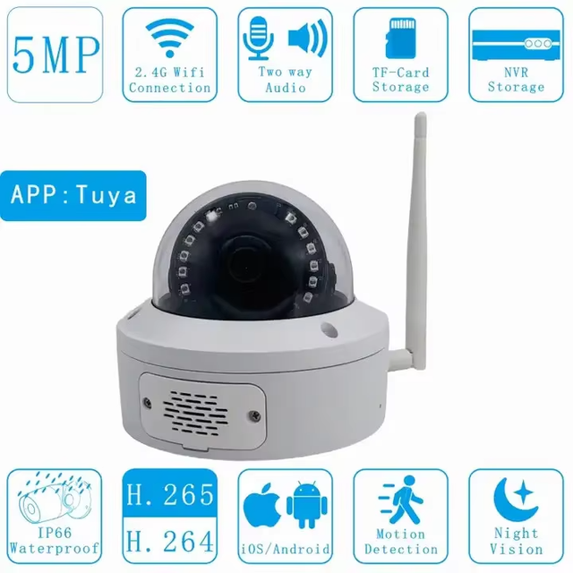 Tuya Smart Vandalproof Dome POE IP Camera, AI Human Detection CCTV Security Camera for Home & Commercial Surveillance