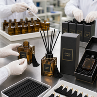 Ensemble diffuseur de parfum personnalisé avec huile et bâtonnets en verre sans plomb, capacité de 100 ml pour la fragrance d'intérieur