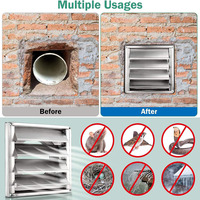 Grille de ventilation murale carrée en alliage d'aluminium moderne et durable, à fermeture automatique, pour systèmes CVC d'entrepôt