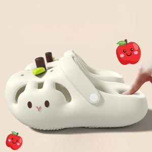 Pantuflas de Verano Ligeras y Suaves con Forma de Manzana y Conejo Kawaii, de <span class=keywords><strong>EVA</strong></span> Transpirable con Amortiguación de Nube, de Doble Uso, al por Mayor - Product Image 2