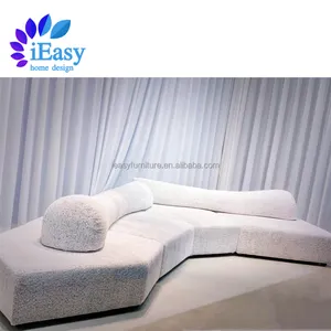 IEasyFurniture-Conjunto de sofás de esquina de tela extra Grande para sala de estar, conjunto de sofás de 12, 13 y 14 asientos, proyecto de hotel, color blanco