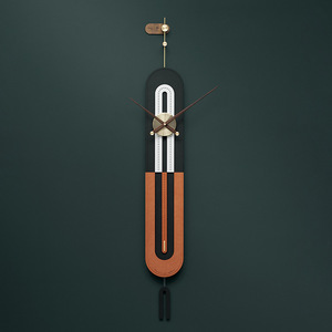 Modern Nordic Art Wall <b>Clock</b> Irregular Shape Quartz Movement Pendulum Living Room Decorative <b>Clock</b> <b>Battery</b> Powered Single Face - Product Image 4