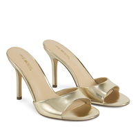 WETKISS Mules à talon haut pour femme, personnalisées en usine, à bout ouvert rond, élégantes, à bride unique, style sandales à talon aiguille, mules d'été, chaussures habillées