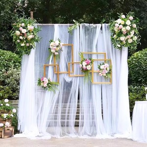 Drapé de chaise de <span class=keywords><strong>mariage</strong></span> en dentelle, organza, tissu transparent, tulle blanc, housses de chaise à rayures bambou, suspensions de <span class=keywords><strong>plafond</strong></span> en polyester - Product Image 1